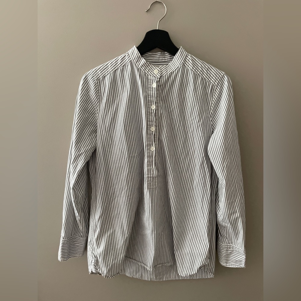 JCrew Women’s Grey Striped Tunic Shirt Size Small